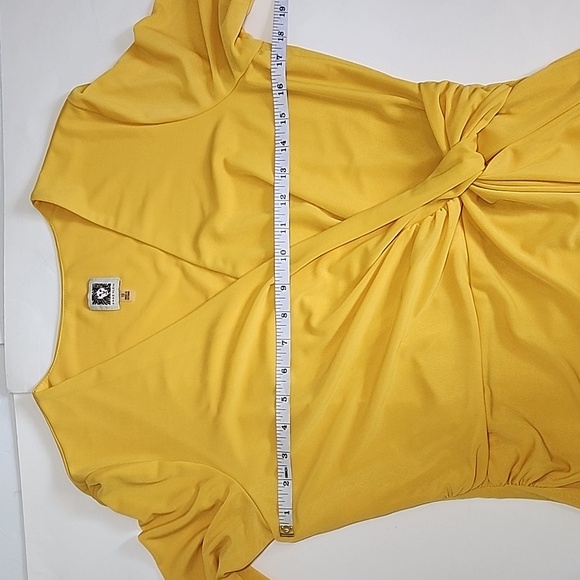 ANNE KLEIN 3/4 SLEEVE YELLOW TOP/ SIZE 10 - Picture 9 of 14